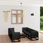 9 Piece Garden Lounge Set with Cushions Solid Wood Pine