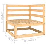 4 Piece Garden Lounge Set with Cushions Solid Pinewood - Low Angle