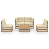 5 Piece Garden Lounge Set with Cushions Solid Pinewood - Side View