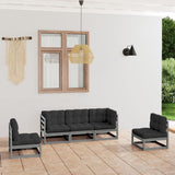 5 Piece Garden Lounge Set with Cushions Solid Pinewood