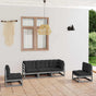 5 Piece Garden Lounge Set with Cushions Solid Wood Pine