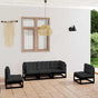 5 Piece Garden Lounge Set with Cushions Solid Wood Pine