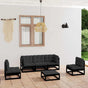 6 Piece Garden Lounge Set with Cushions Solid Wood Pine