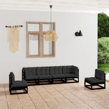 6 Piece Garden Lounge Set with Cushions Solid Wood Pine