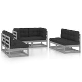 6 Piece Garden Lounge Set with Cushions Solid Pinewood