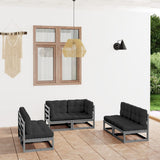 6 Piece Garden Lounge Set with Cushions Solid Pinewood