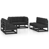 6 Piece Garden Lounge Set with Cushions Solid Wood Pine