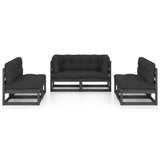 6 Piece Garden Lounge Set with Cushions Solid Wood Pine