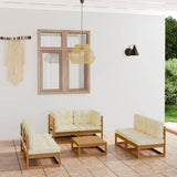7 Piece Garden Lounge Set with Cushions Solid Pinewood