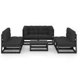 7 Piece Garden Lounge Set with Cushions Solid Pinewood