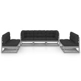 7 Piece Garden Lounge Set with Cushions Solid Wood Pine