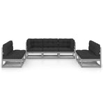 7 Piece Garden Lounge Set with Cushions Solid Wood Pine