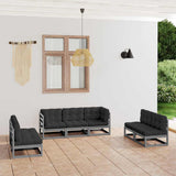 7 Piece Garden Lounge Set with Cushions Solid Wood Pine