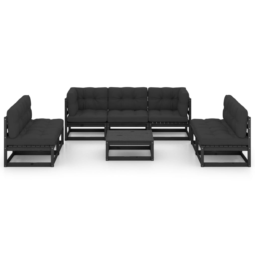 8 Piece Garden Lounge Set with Cushions Solid Pinewood