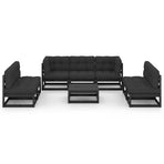 8 Piece Garden Lounge Set with Cushions Solid Wood Pine