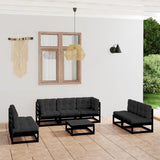 8 Piece Garden Lounge Set with Cushions Solid Pinewood