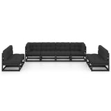 8 Piece Garden Lounge Set with Cushions Solid Pinewood - Side View