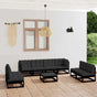 9 Piece Garden Lounge Set with Cushions Solid Wood Pine