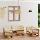 7 Piece Garden Lounge Set with Cushions Solid Wood Pine