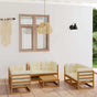 7 Piece Garden Lounge Set with Cushions Solid Wood Pine
