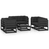 7 Piece Garden Lounge Set with Cushions Solid Wood Pine
