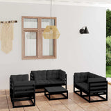 7 Piece Garden Lounge Set with Cushions Solid Wood Pine