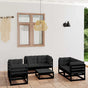 7 Piece Garden Lounge Set with Cushions Solid Wood Pine