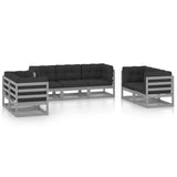 7 Piece Garden Lounge Set with Cushions Solid Pinewood