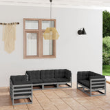 7 Piece Garden Lounge Set with Cushions Solid Pinewood