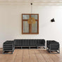 8 Piece Garden Lounge Set with Cushions Solid Wood Pine