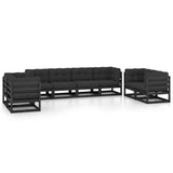 8 Piece Garden Lounge Set with Cushions Solid Wood Pine