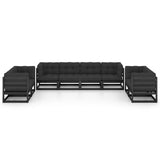 8 Piece Garden Lounge Set with Cushions Solid Wood Pine