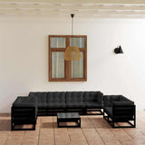 9 Piece Garden Lounge Set with Cushions Solid Wood Pine