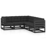 5 Piece Garden Lounge Set with Cushions Solid Wood Pine