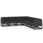 7 Piece Garden Lounge Set with Cushions Solid Wood Pine