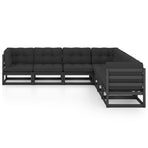 7 Piece Garden Lounge Set with Cushions Solid Wood Pine