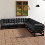 7 Piece Garden Lounge Set with Cushions Solid Wood Pine