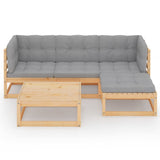 5 Piece Garden Lounge Set with Cushions Solid Pinewood - Side View