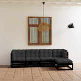 5 Piece Garden Lounge Set with Cushions Solid Pinewood