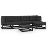 6 Piece Garden Lounge Set with Cushions Solid Wood Pine