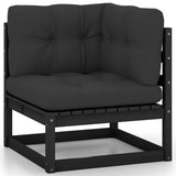 6 Piece Garden Lounge Set with Cushions Solid Wood Pine - Top-Down View