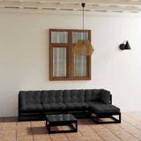 6 Piece Garden Lounge Set with Cushions Solid Wood Pine