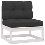 4 Piece Garden Lounge Set with Cushions Solid Pinewood - 45-Degree Angle