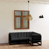4 Piece Garden Lounge Set with Cushions Solid Wood Pine