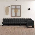 6 Piece Garden Lounge Set with Cushions Solid Wood Pine
