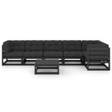 7 Piece Garden Lounge Set with Cushions Solid Wood Pine - Side View