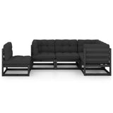 5 Piece Garden Lounge Set with Cushions Solid Wood Pine
