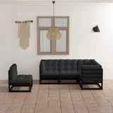 5 Piece Garden Lounge Set with Cushions Solid Wood Pine