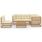 6 Piece Garden Lounge Set with Cushions Solid Pinewood - Side View