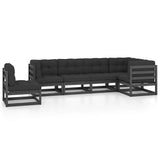 6 Piece Garden Lounge Set with Cushions Solid Wood Pine